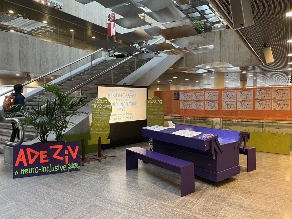 houten werkbank van ontwerp collectief Adeziv. Met ontwerpend onderzoek over inclusieve plekken in Eindhoven